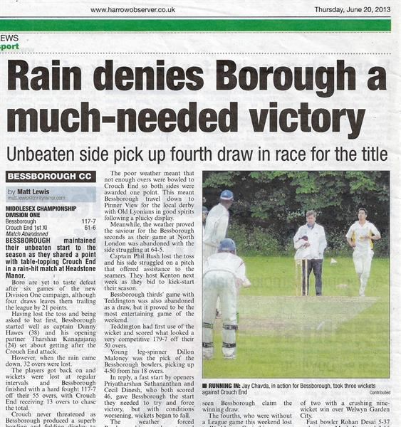 Rain denies Borough a much-needed victory 